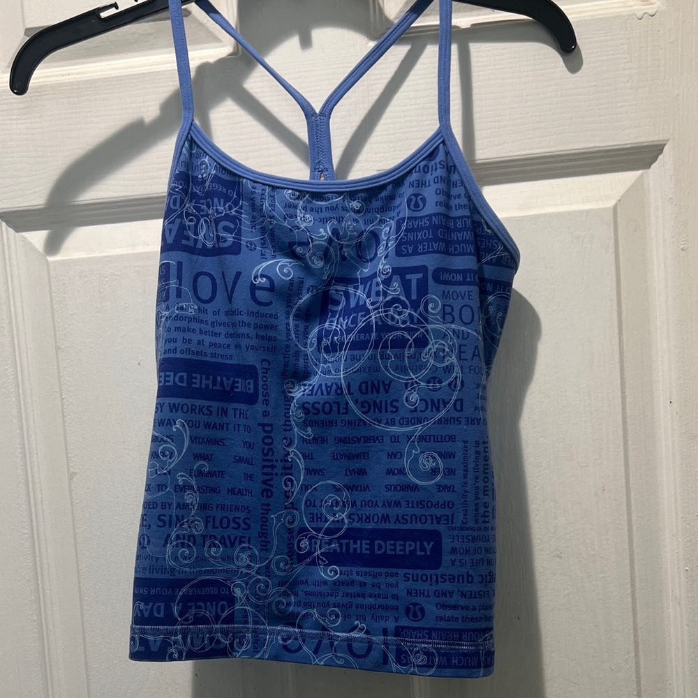 Lululemon Blue Graphic Racerback Tank